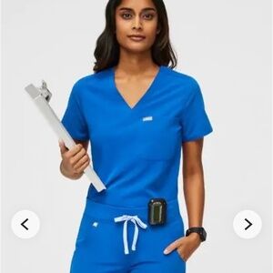 Figs Catarina blue scrub top size Small